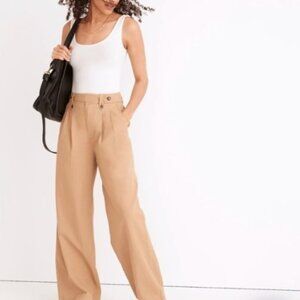 Madewell Sz 4 The Harlow Wide Leg Linen Lyocell Pants/ Office Business